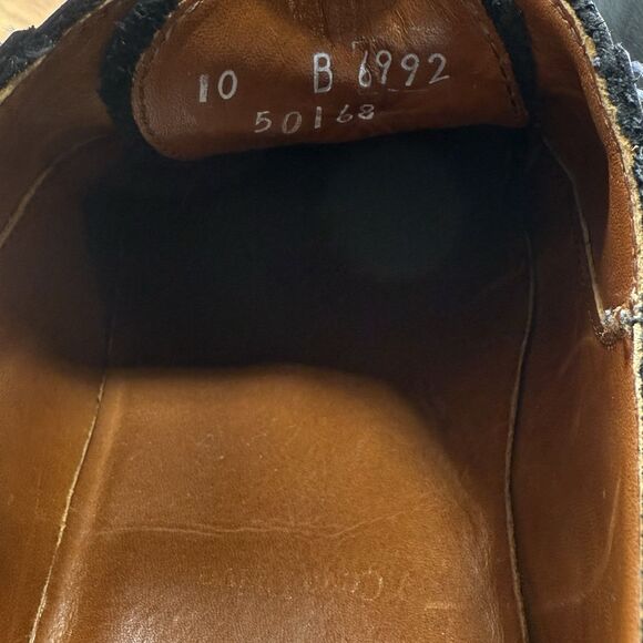 Men’s size 10-ALLEN EDMONDS Cove Drive Leather Oxfords Ox Navy Blue Dress Shoes - Picture 8 of 9